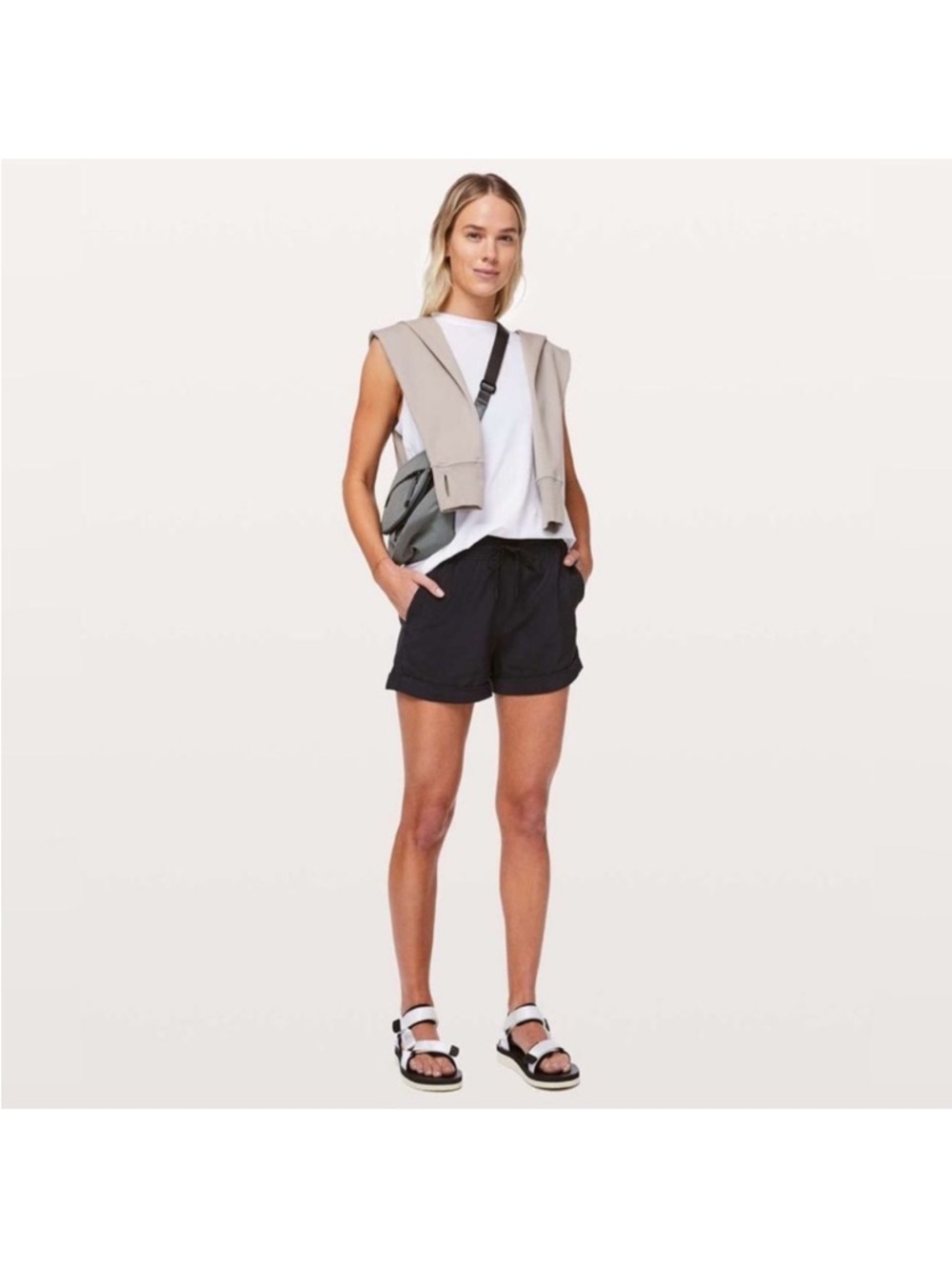 lululemon athletica Black Spring Break Away Athletic Drawstring Shorts